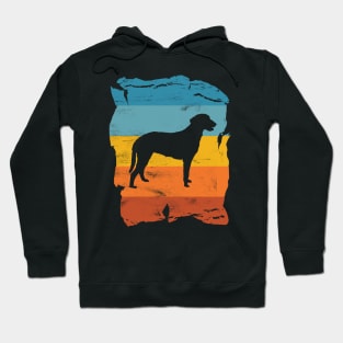 Curly Coated Retriever Distressed Vintage Retro Silhouette Hoodie